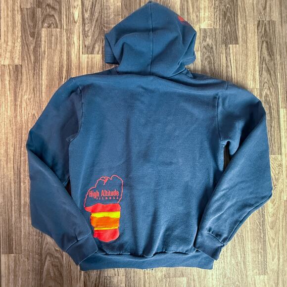 High Altitude Fitness Hoodie Zip Up Blue Flex Fleece American Apparel Large - Picture 2 of 6
